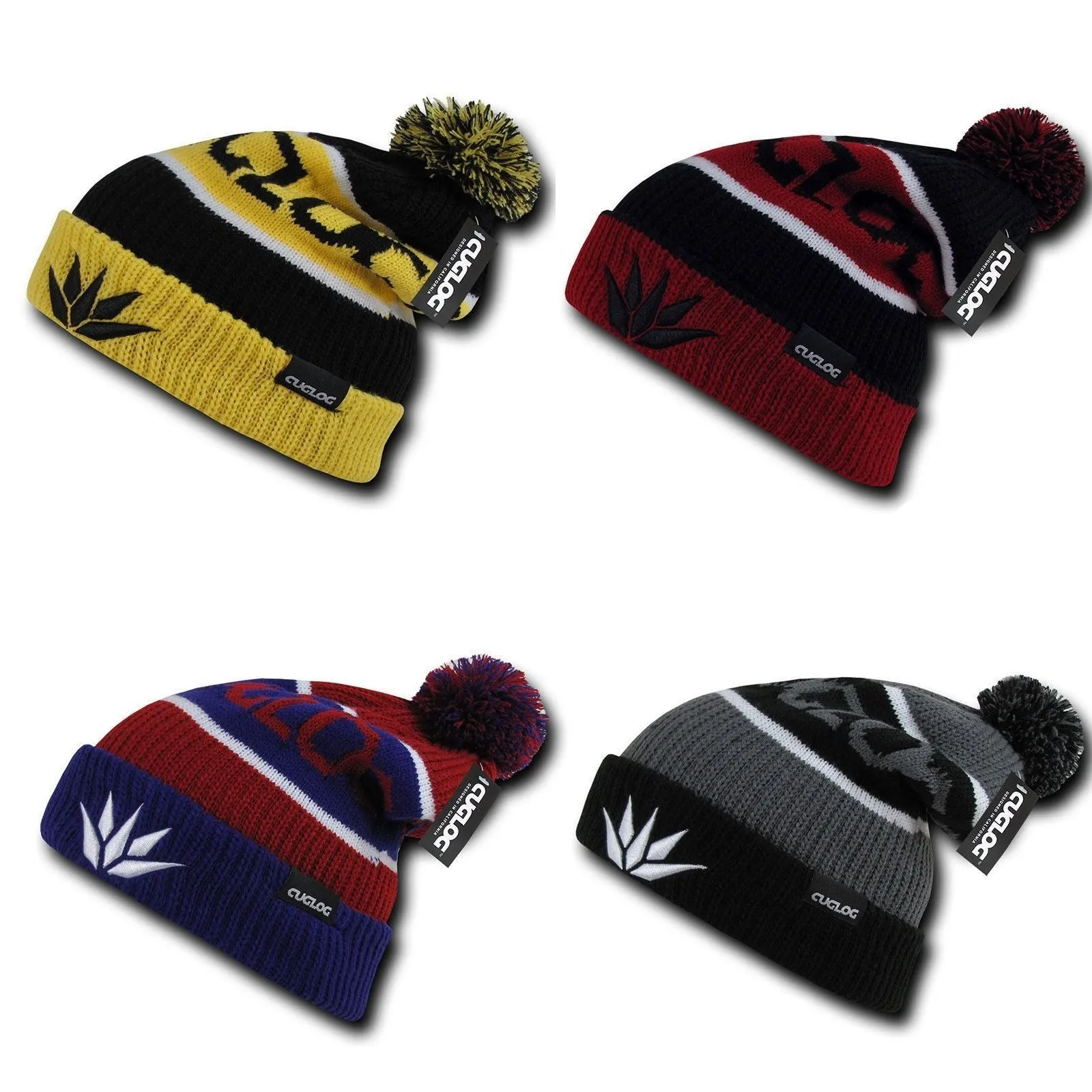 1 Dozen Cuglog Cotopaxi Beanies Fuzzy Ball Pom Pom Style Wholesale Lots