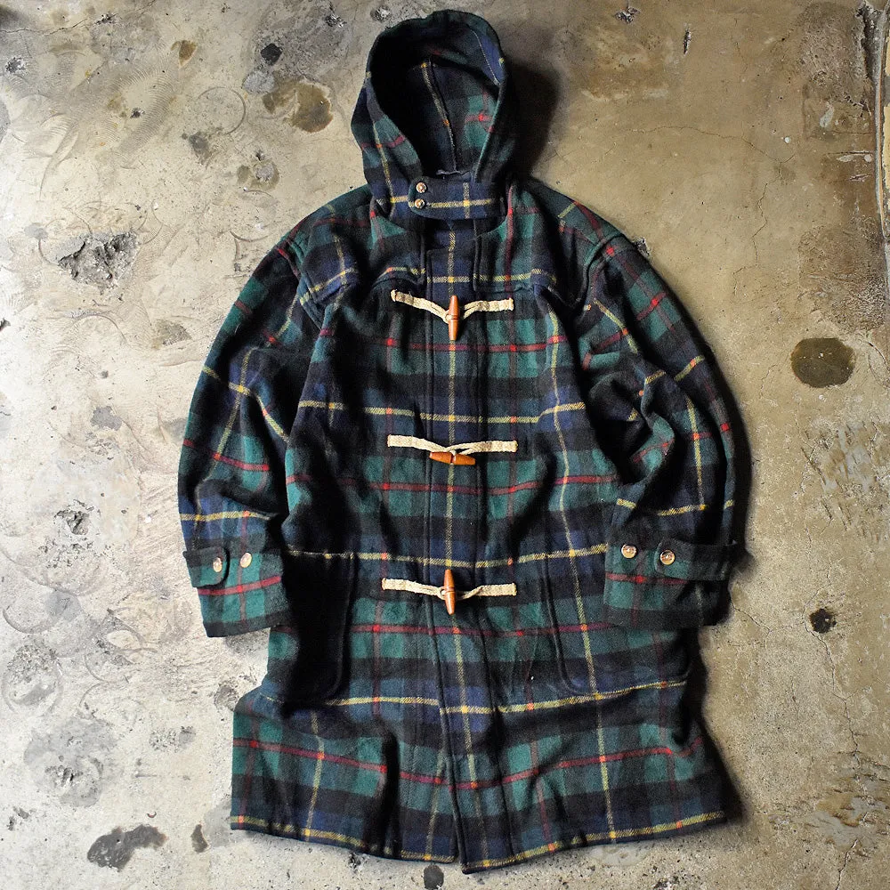 90's TOMMY HILFIGER チェック柄 ダッフルコート 240128