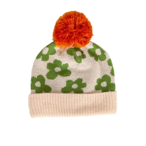 Acorn Kids - Flower Power Merino Beanie - Green