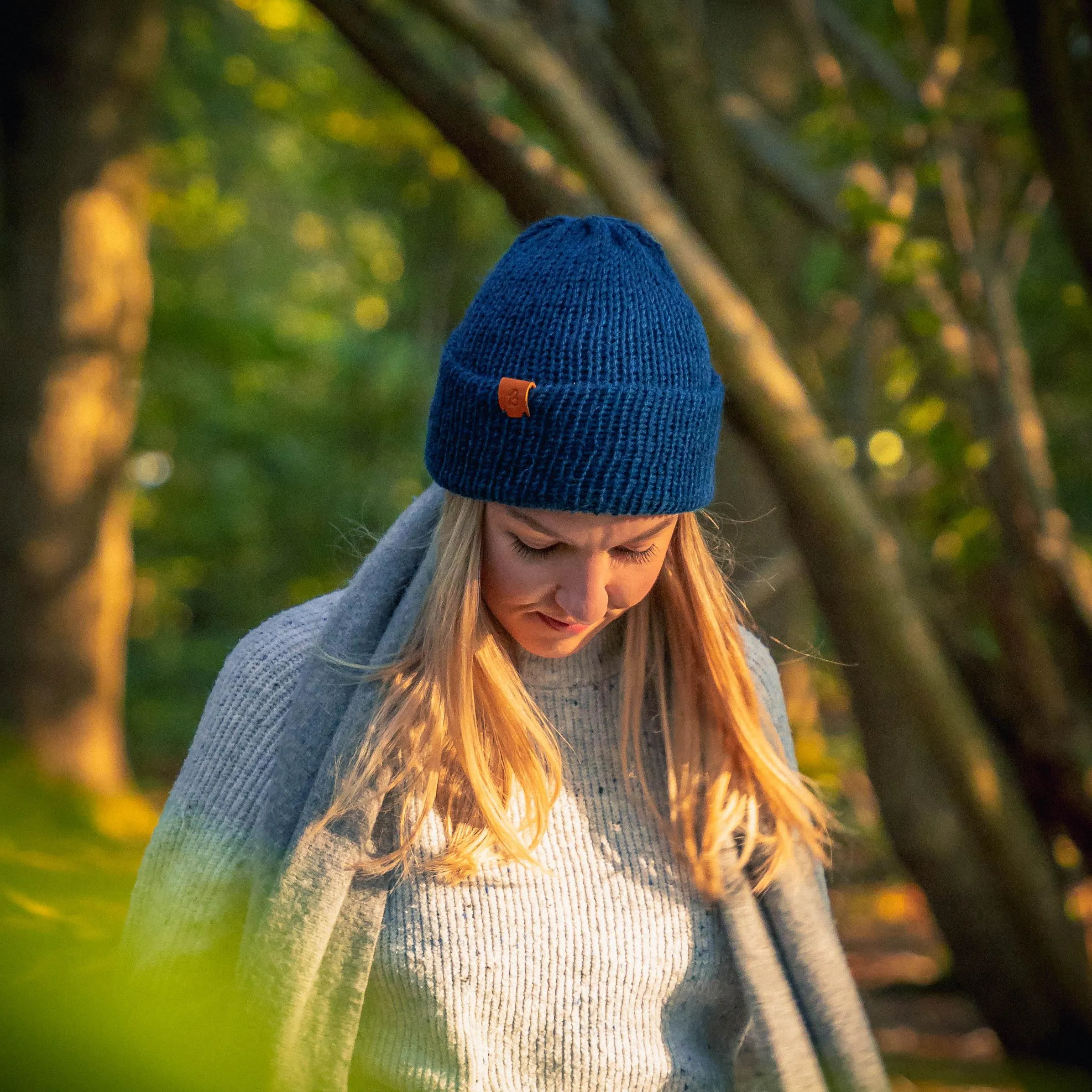 Alpaca Wool Beanie Hat - Rust Mix