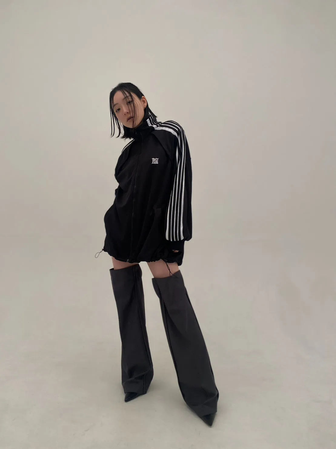 Angled Shape Track Jacket(Black)