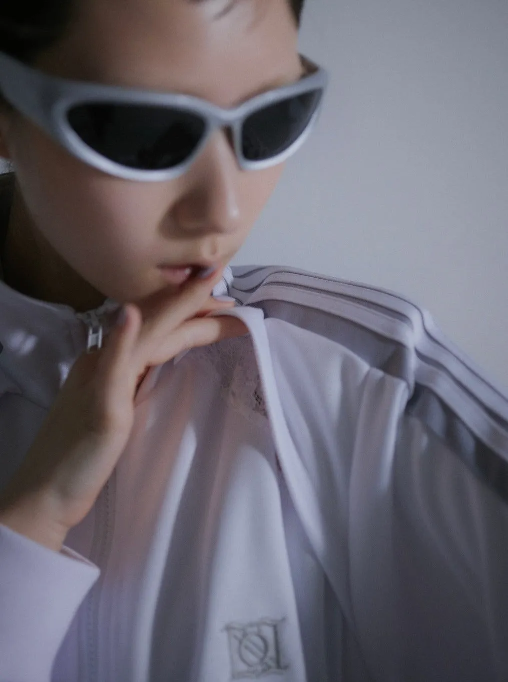 Angled Shape Track Jacket(White)