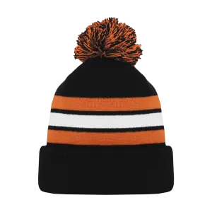 Athletic Knit (AK) A1830A-223 Adult Black/Orange/White Hockey Toque/Beanie