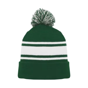 Athletic Knit (AK) A1830A-260 Adult Dark Green/White Hockey Toque/Beanie