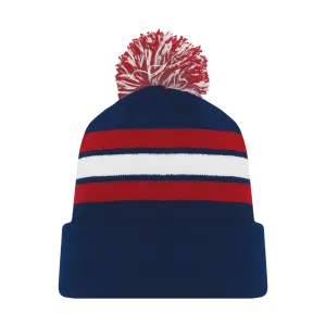 Athletic Knit (AK) A1830A-764 Adult Navy/Red/White Hockey Toque/Beanie