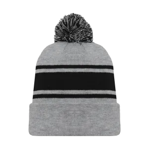 Athletic Knit (AK) A1830A-920 Adult Heather Grey/Black Hockey Toque/Beanie