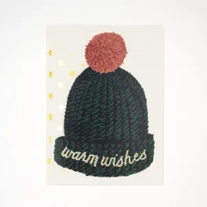Beanie Die Cut Holiday Card - Warm Wishes