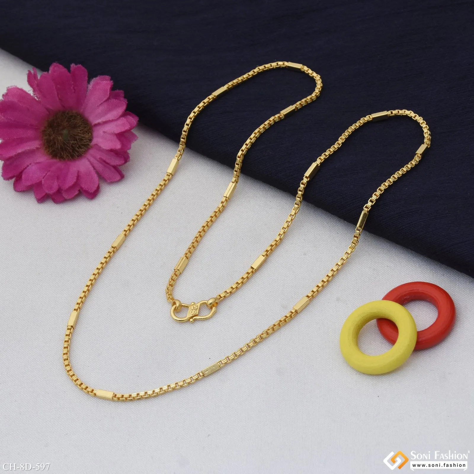 Best Quality Durable Design Gold Plated Chain for Men - Style D597