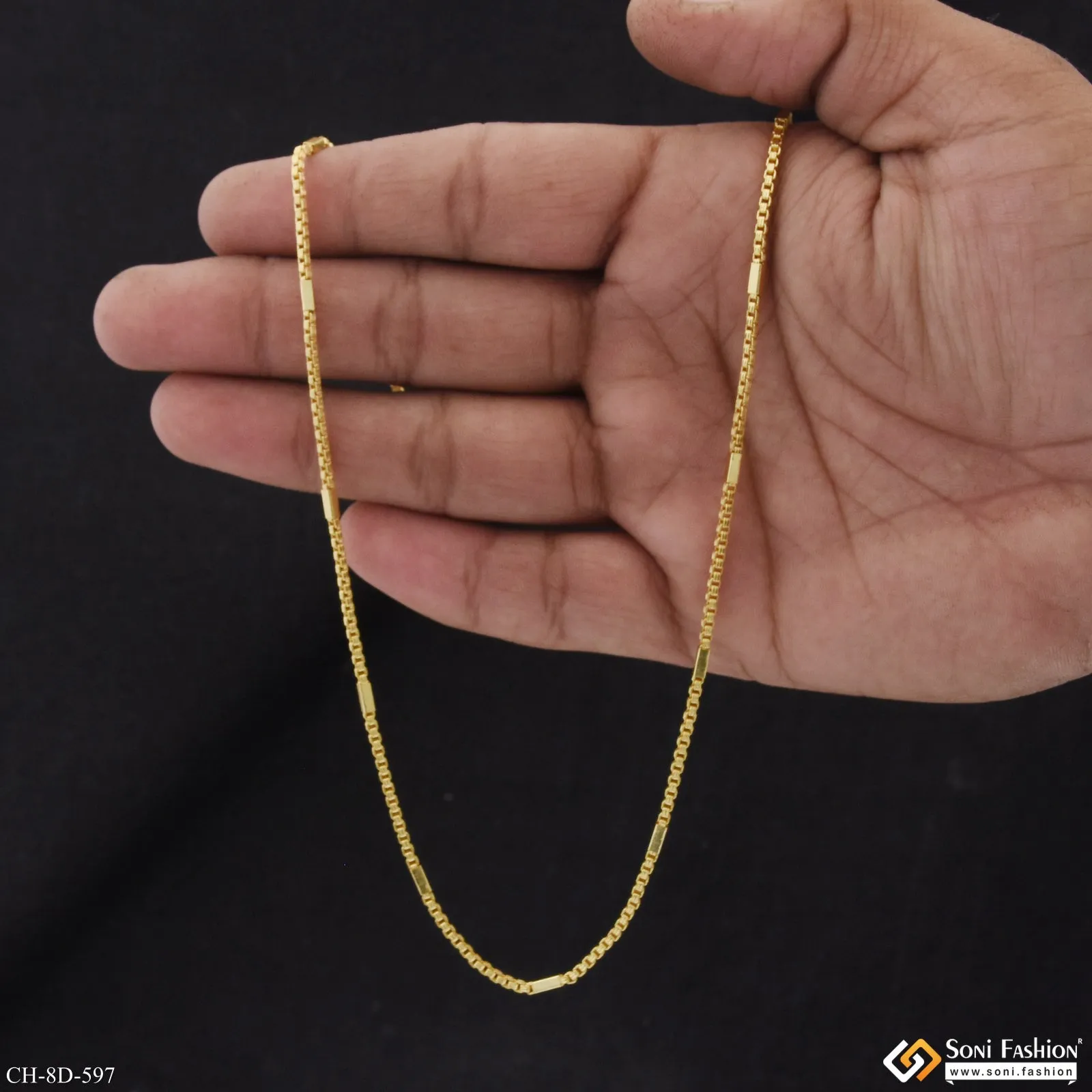 Best Quality Durable Design Gold Plated Chain for Men - Style D597