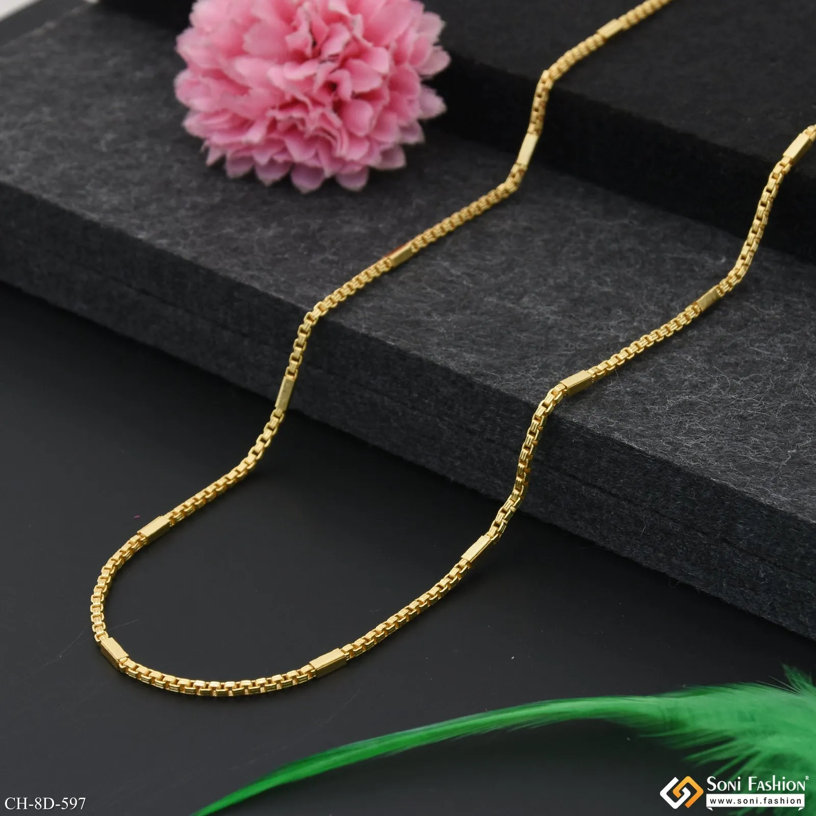 Best Quality Durable Design Gold Plated Chain for Men - Style D597