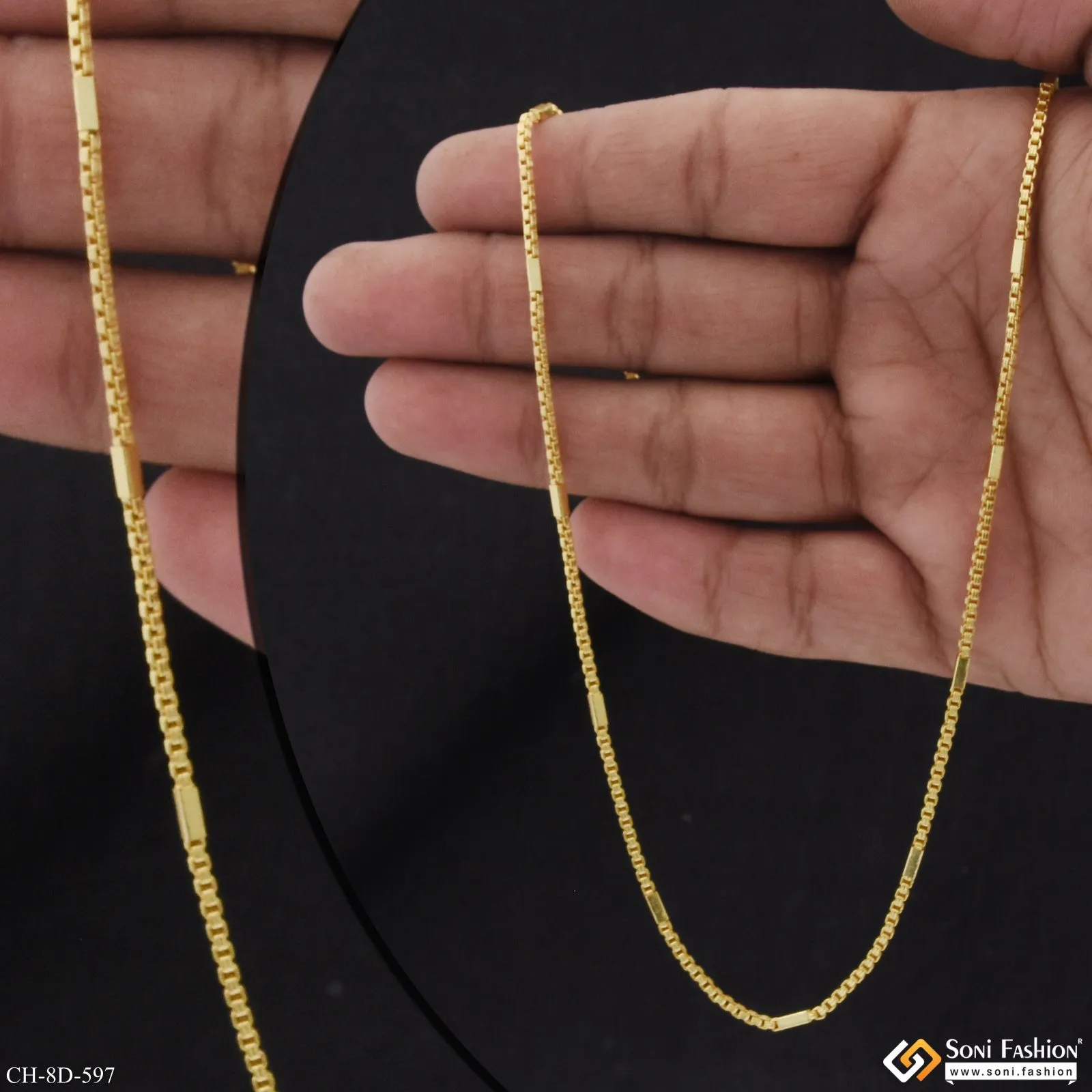 Best Quality Durable Design Gold Plated Chain for Men - Style D597