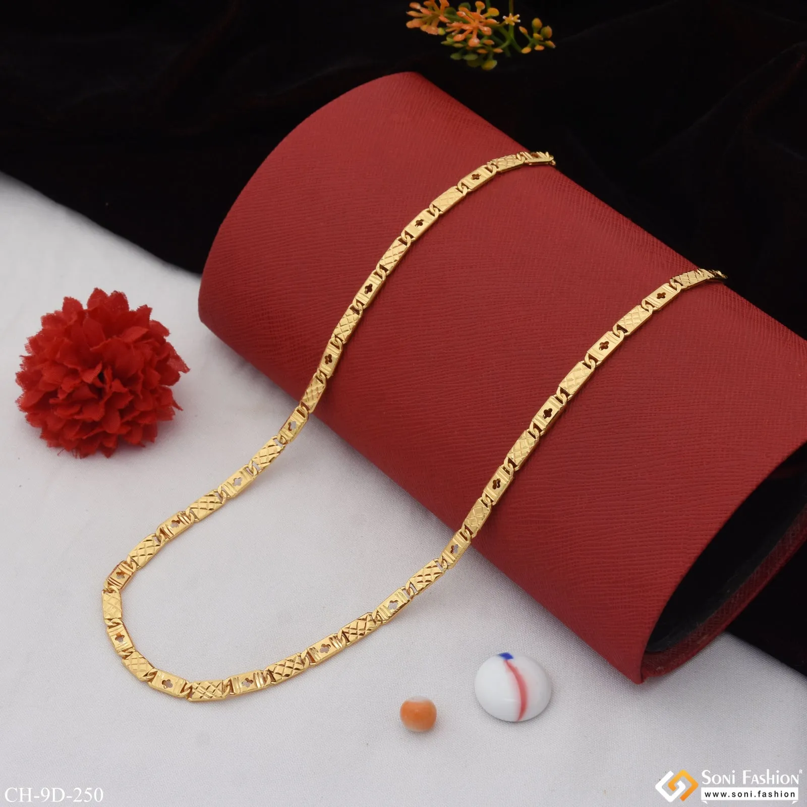 Best Quality Durable Design Gold Plated Nawabi Chain for Men - Style D250