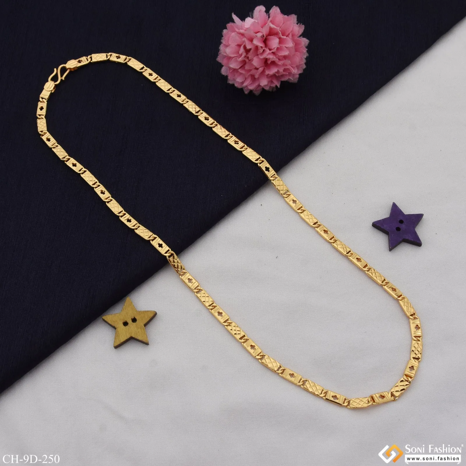 Best Quality Durable Design Gold Plated Nawabi Chain for Men - Style D250