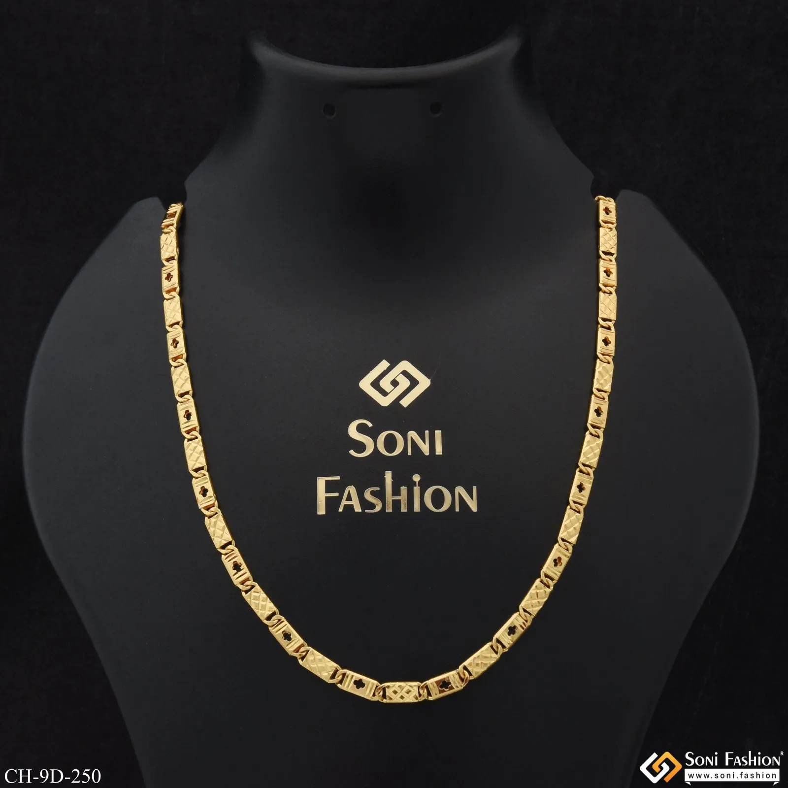 Best Quality Durable Design Gold Plated Nawabi Chain for Men - Style D250