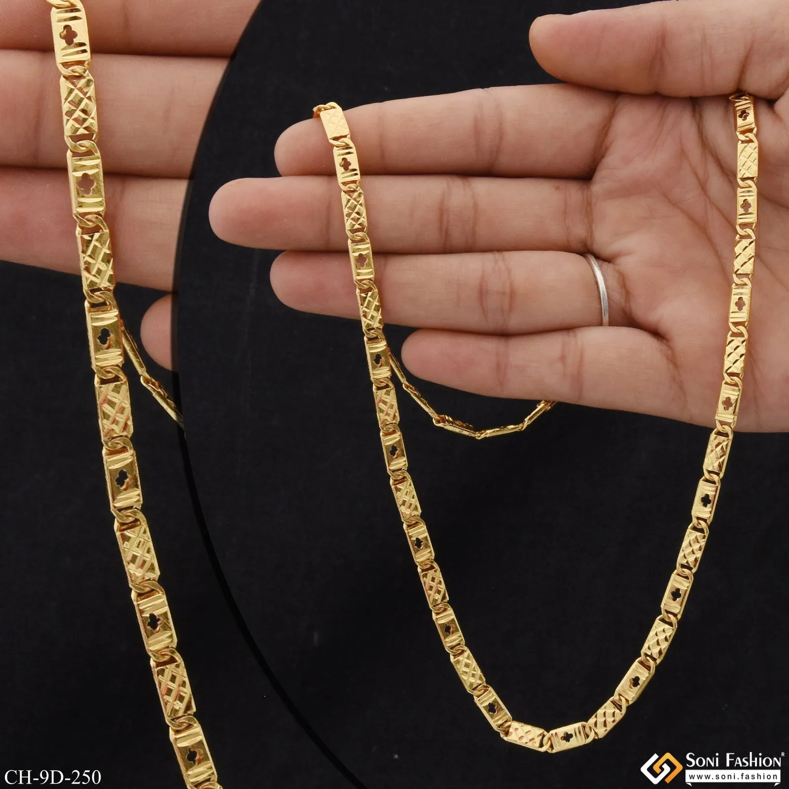 Best Quality Durable Design Gold Plated Nawabi Chain for Men - Style D250