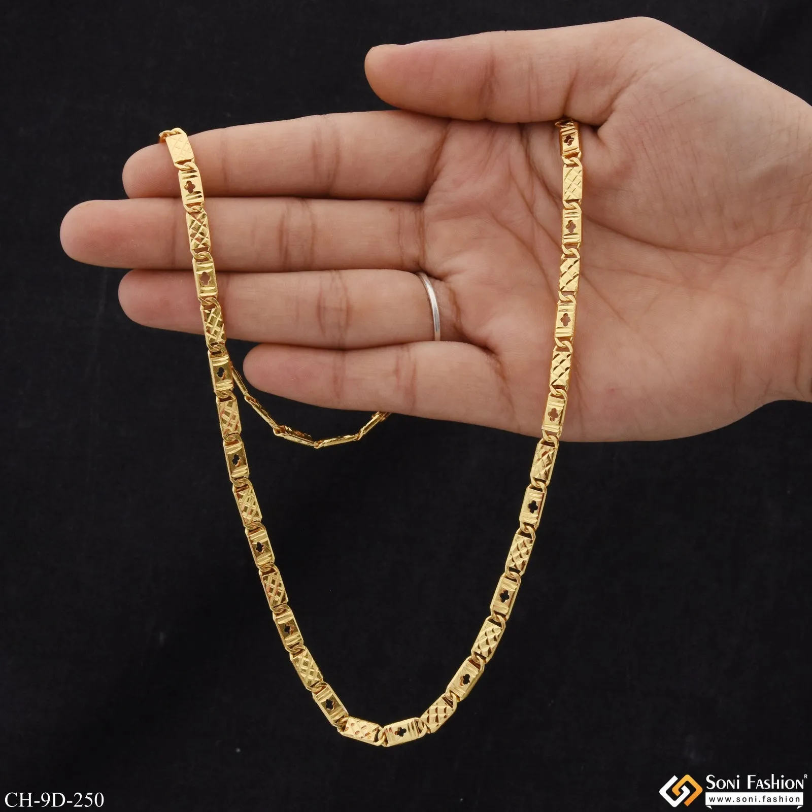 Best Quality Durable Design Gold Plated Nawabi Chain for Men - Style D250