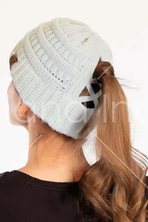 C.C. Criss Cross Ponytail Beanie