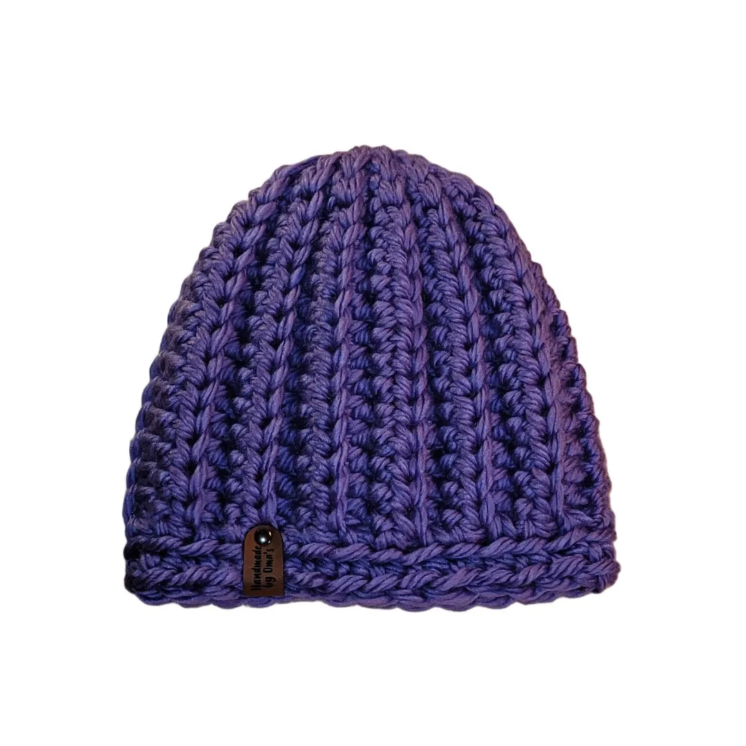 Chunky Crochet Beanie Purple
