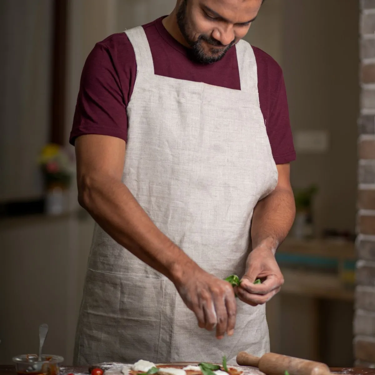 Cross Back Pocketed Apron | Anti Microbial Hemp Fabric | Durable & Multi-Purpose
