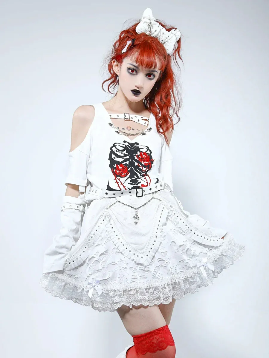 Cross Skirt Chain Punk Rivet