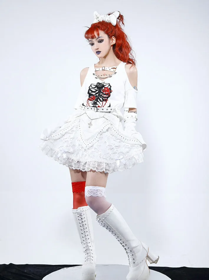 Cross Skirt Chain Punk Rivet