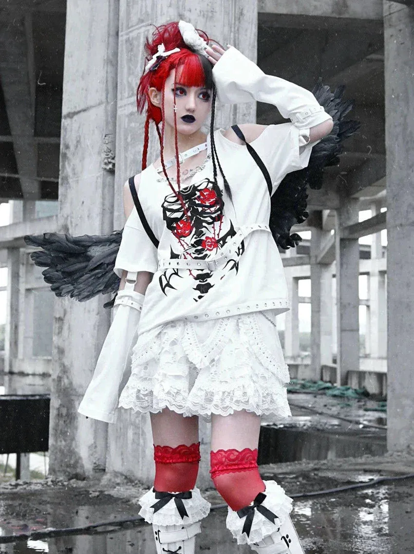 Cross Skirt Chain Punk Rivet