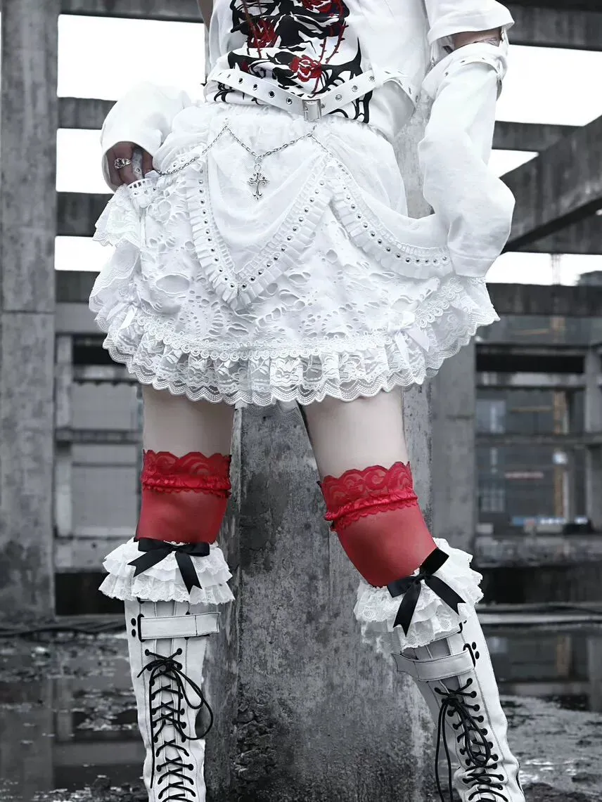 Cross Skirt Chain Punk Rivet