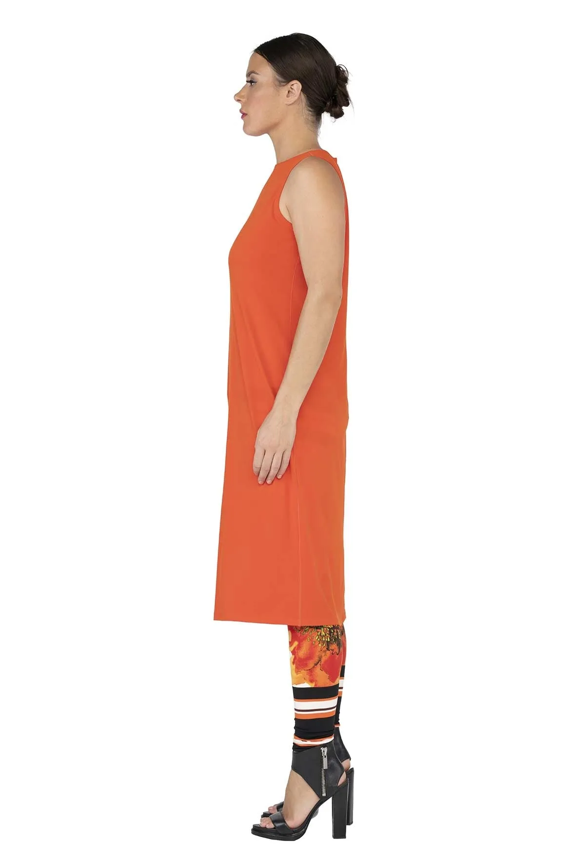 Cut In Front Slit Duster Tunic-Midi