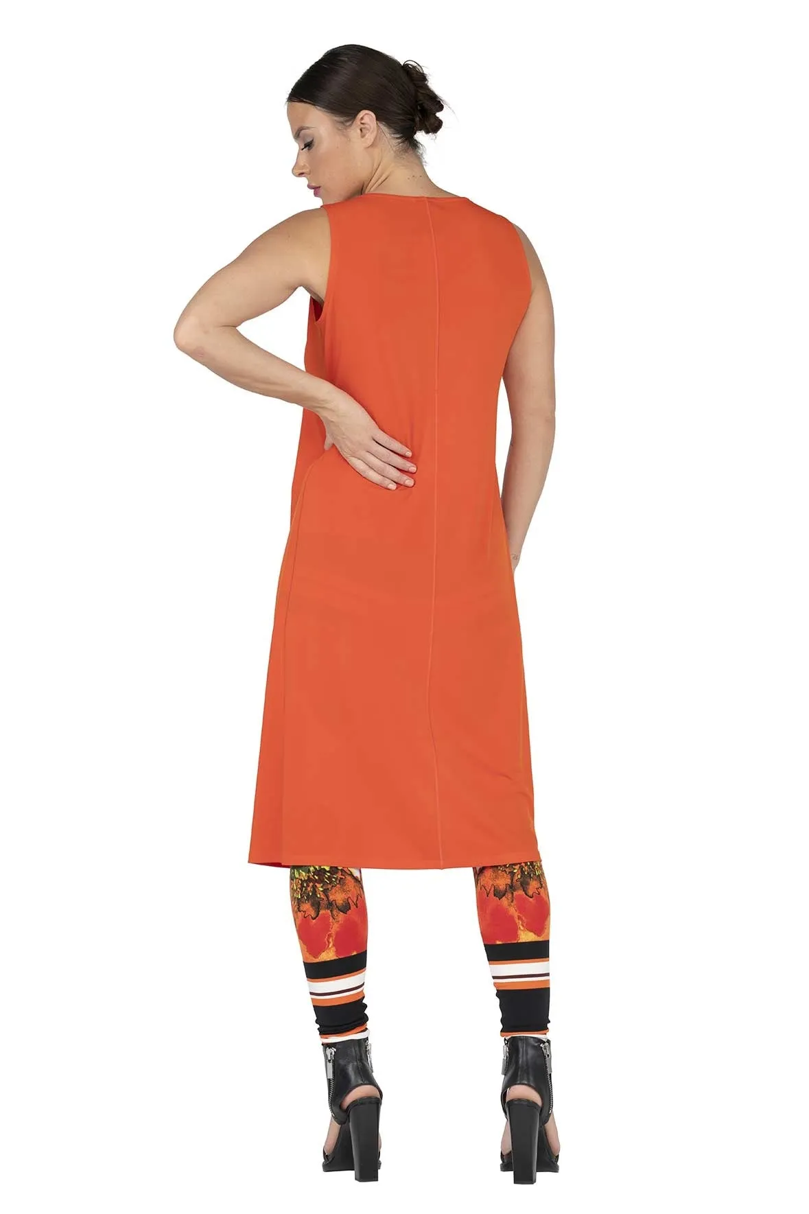 Cut In Front Slit Duster Tunic-Midi