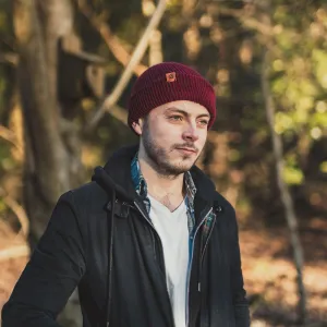 Dark Plum Wooly Beanie Hat