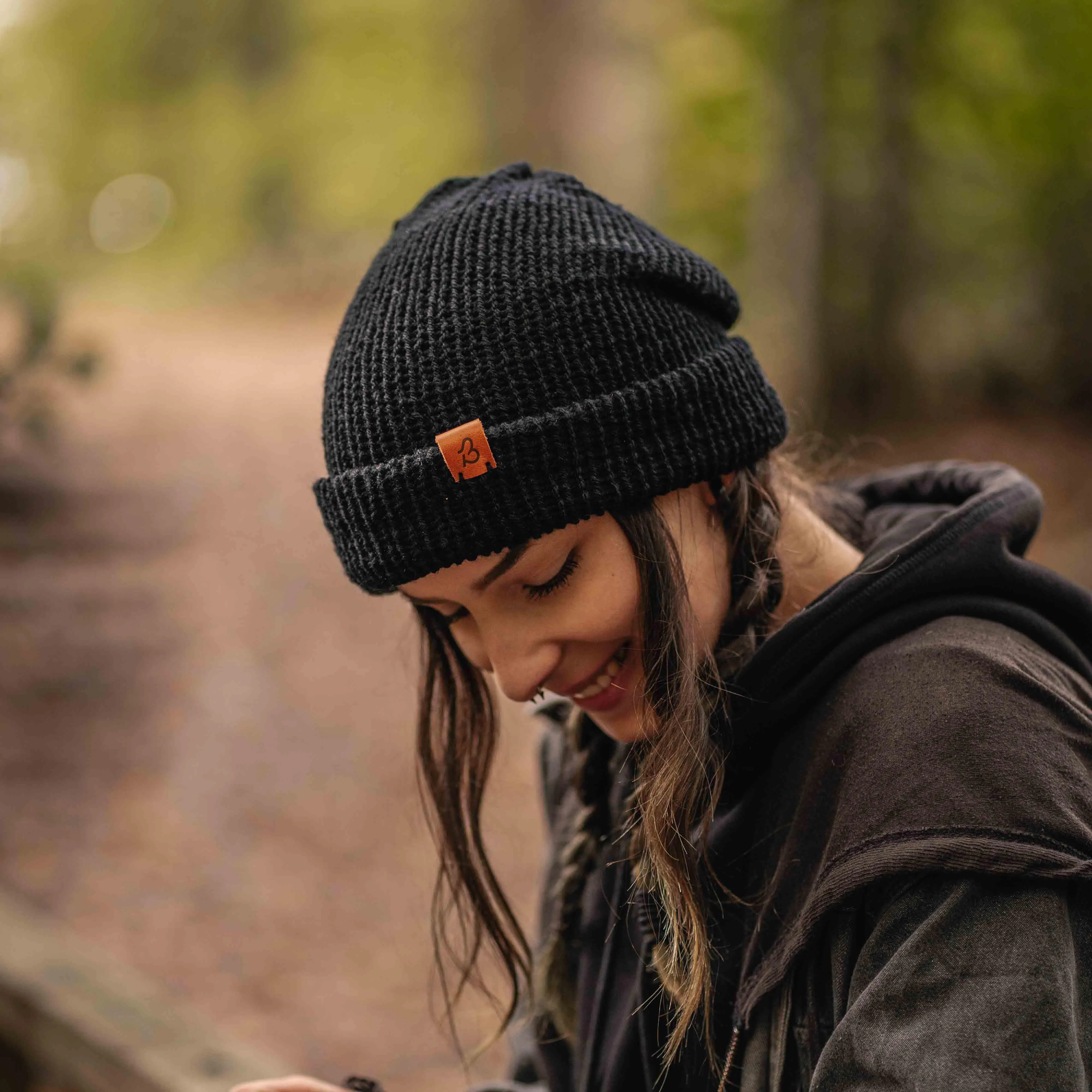 Dark Plum Wooly Beanie Hat