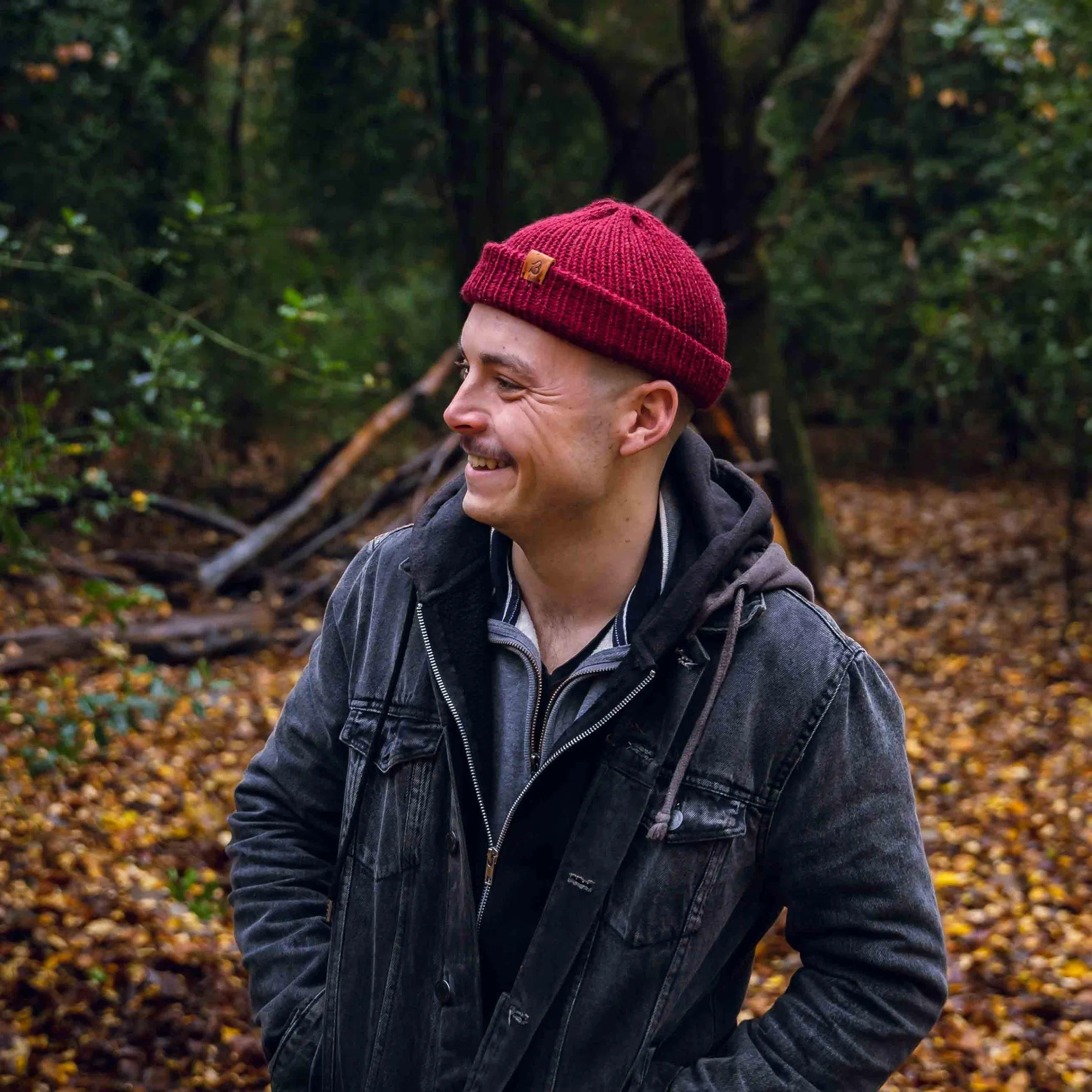 Dark Plum Wooly Beanie Hat