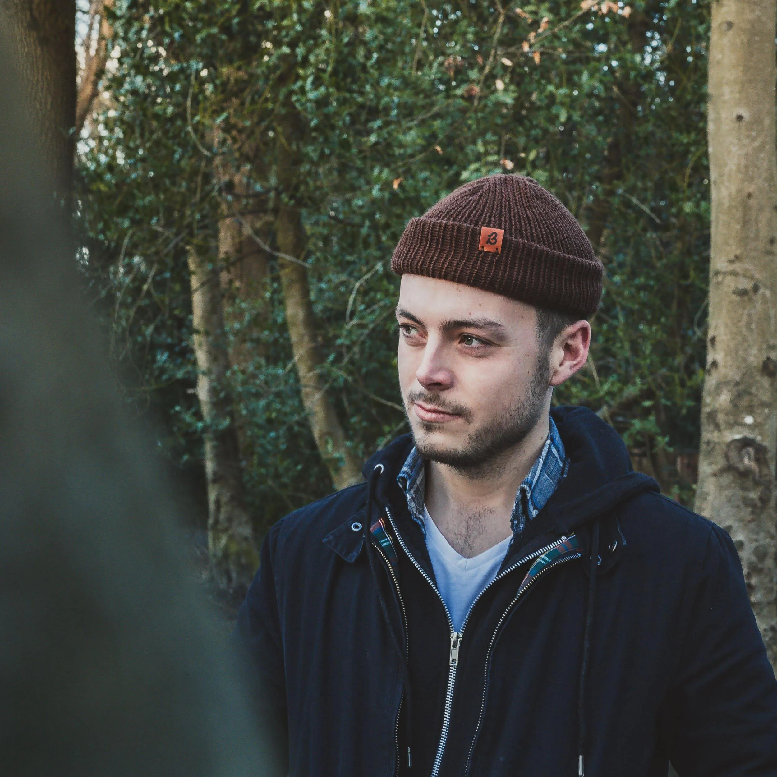 Dark Plum Wooly Beanie Hat