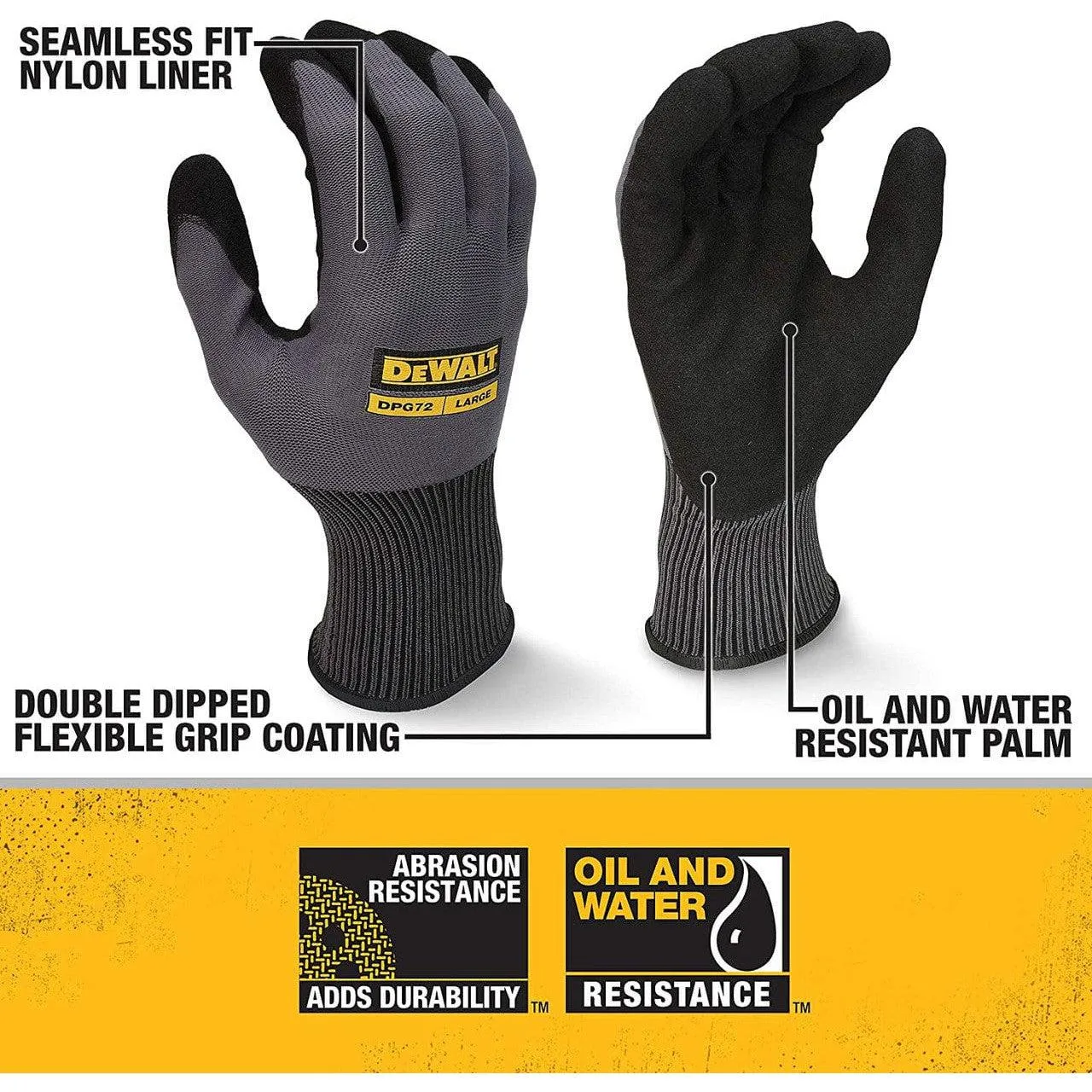 DeWalt DPG72 Flexible Durable Grip Work Gloves