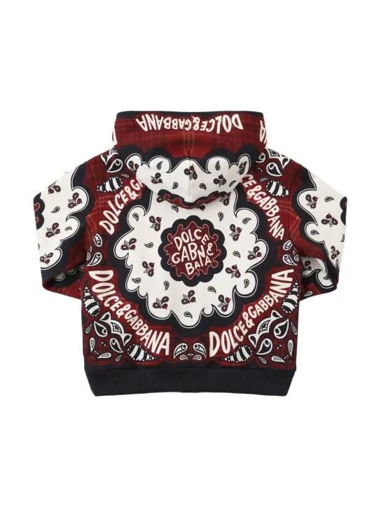 Dolce&amp;Gabbana   Printed cotton hooded sweatshirt 
