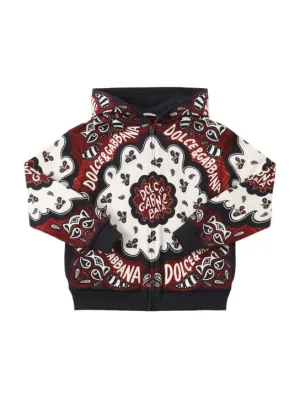 Dolce&amp;Gabbana   Printed cotton hooded sweatshirt 