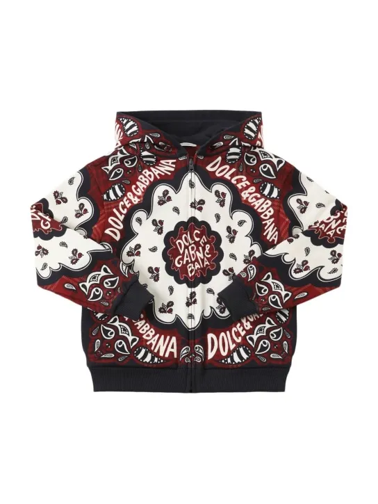 Dolce&amp;Gabbana   Printed cotton hooded sweatshirt 