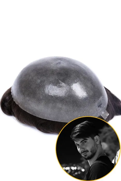 Durable 0.15mm Full Transparent Poly Hair Replacement System