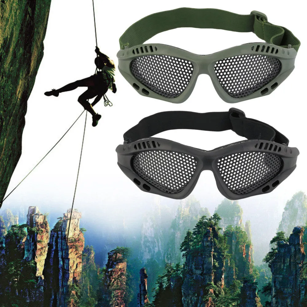 Durable Outdoor Eye Protective Safety Tactical Metal Mesh Glasses Goggle free shipping