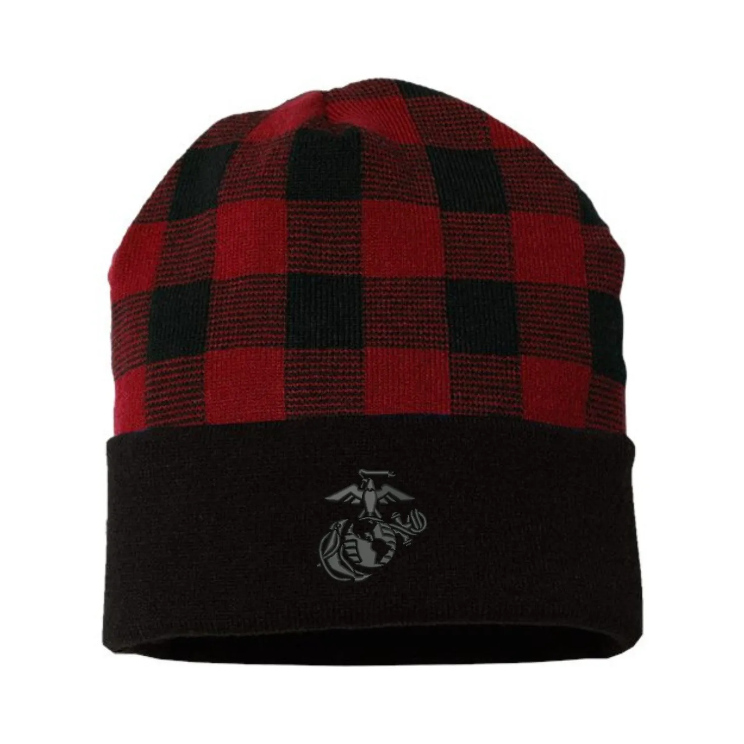 Eagle Globe & Anchor Plaid Cuffed Watch cap