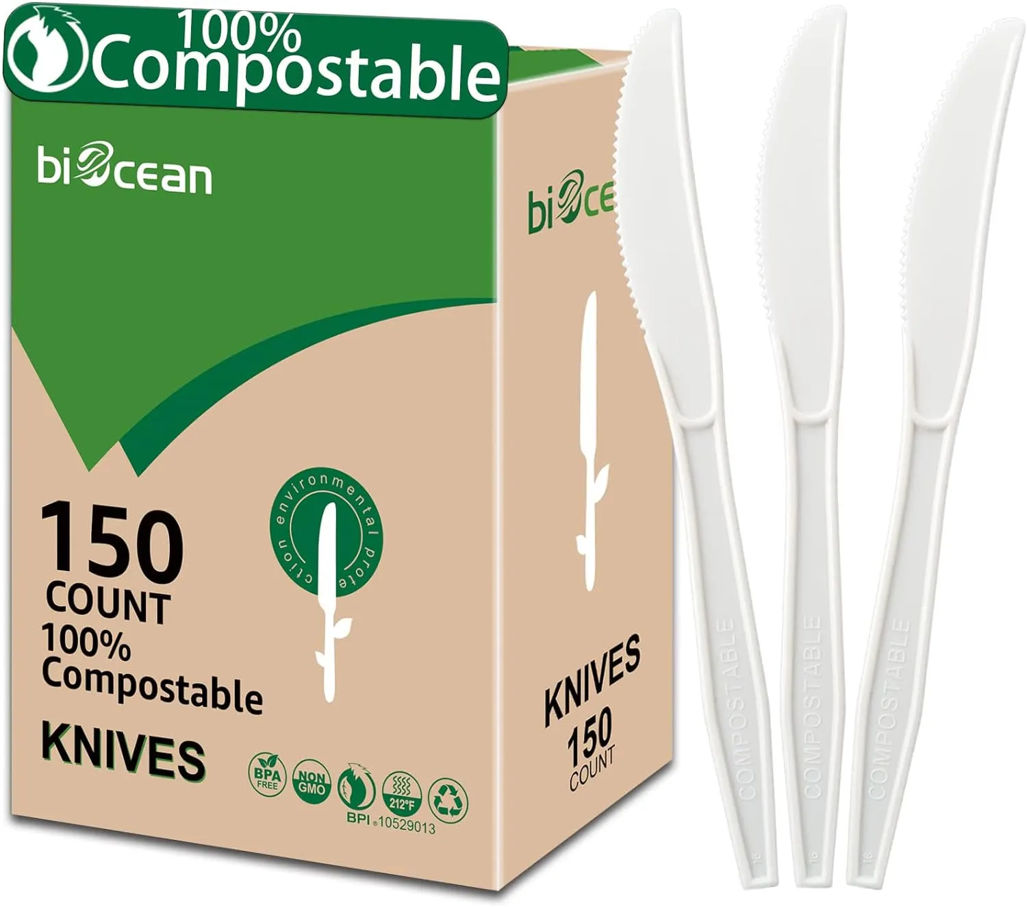 Eco-Friendly Corn Starch Cutlery Set: 100% Compostable & Durable