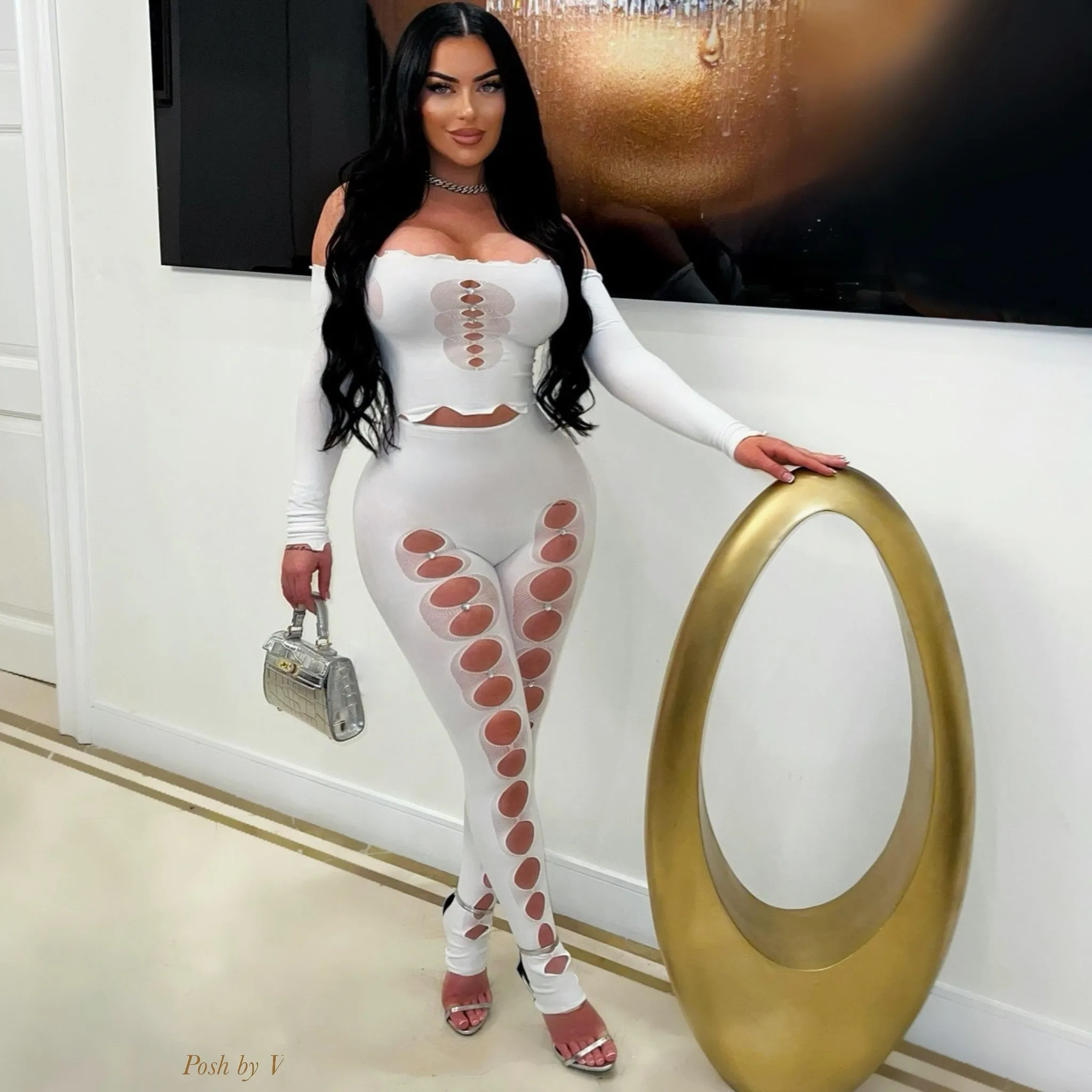 Edgy leggings set (White)
