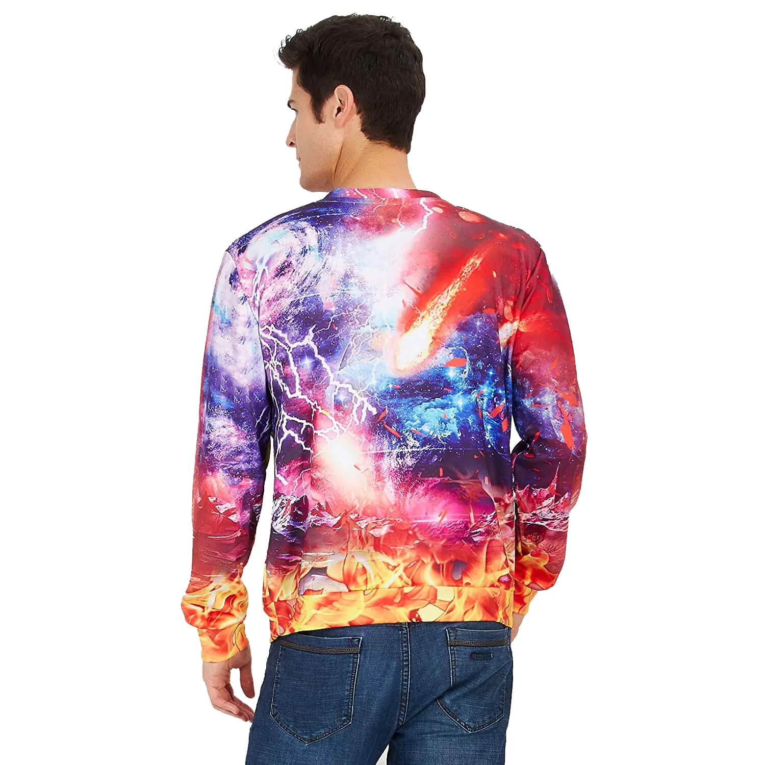 Fire Dinosaur Ugly Christmas Sweater
