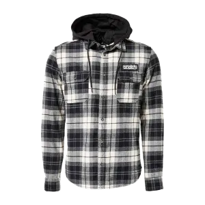 Flanno With Hood Long Sleeve Black