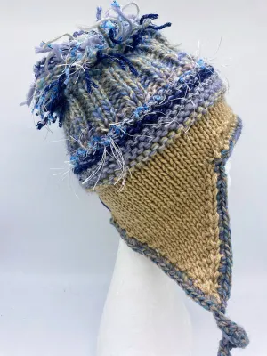 FOOF BEANIE -blue/brown/medium