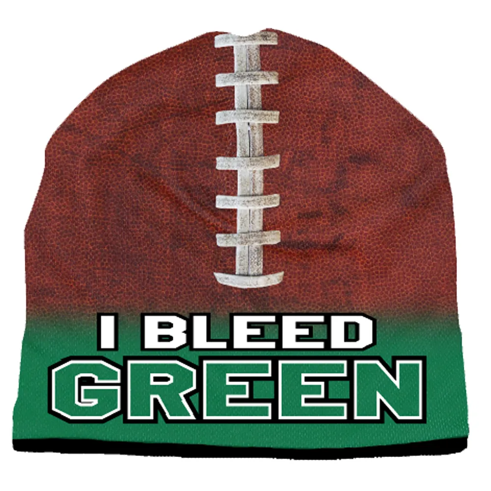 Green And White Football State Pride Beanie