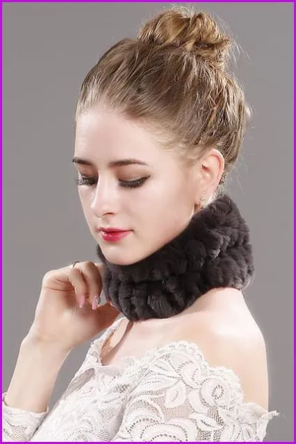 Handmade Stretch Rabbit Fur Scarf