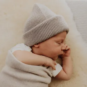 Hvid - Newborn beanie - 100% Merino wool