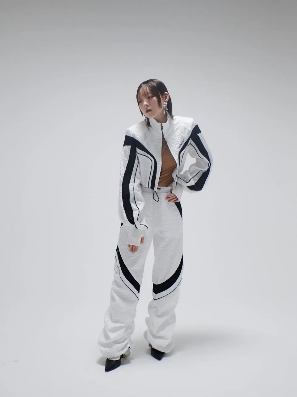 Jacquard Track Pants(White)