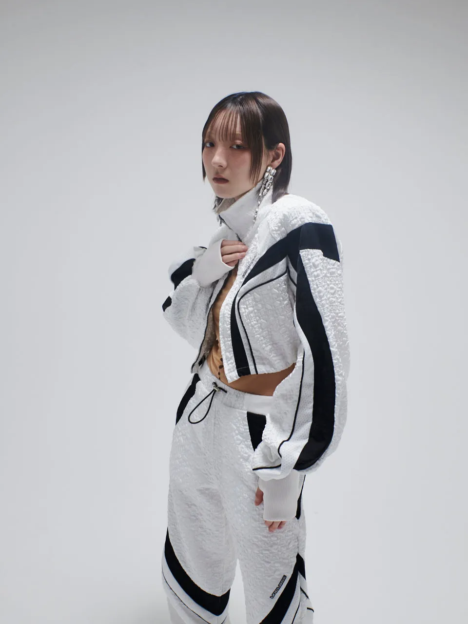 Jacquard Track Pants(White)